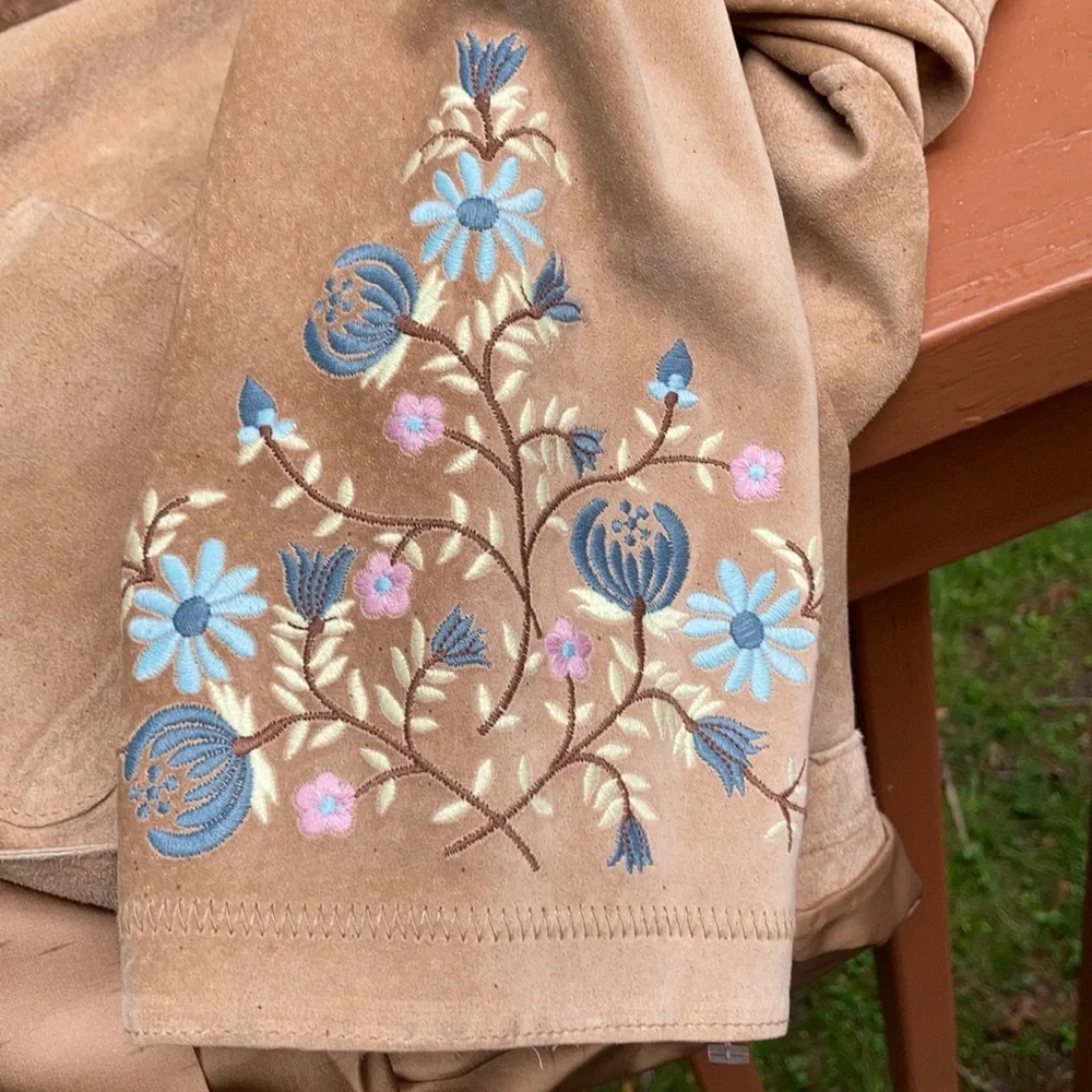 J.Jill leather blazer with flowers - Picture 5 of 9